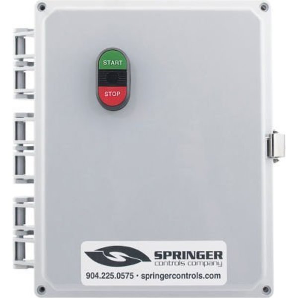 Springer Controls Co NEMA 4X Enclosed Motor Starter, 26A, 3PH, Remote Start Terminals, Start/Stop, 250-500V, 10-13A AF2606P3M-4G
